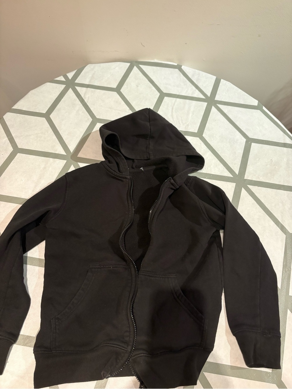 3/15$ George Black Hooded Zip Jacket -Lightweight Coat